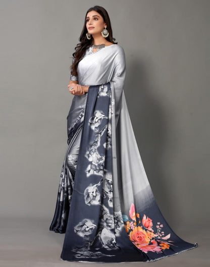 Light Grey Silk Saree | Sudathi
