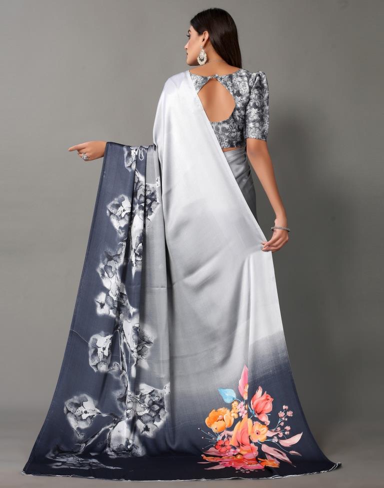 Light Grey Silk Saree | Sudathi