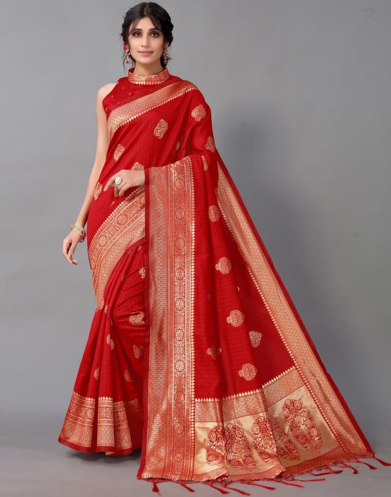 Red Banarasi Silk Saree