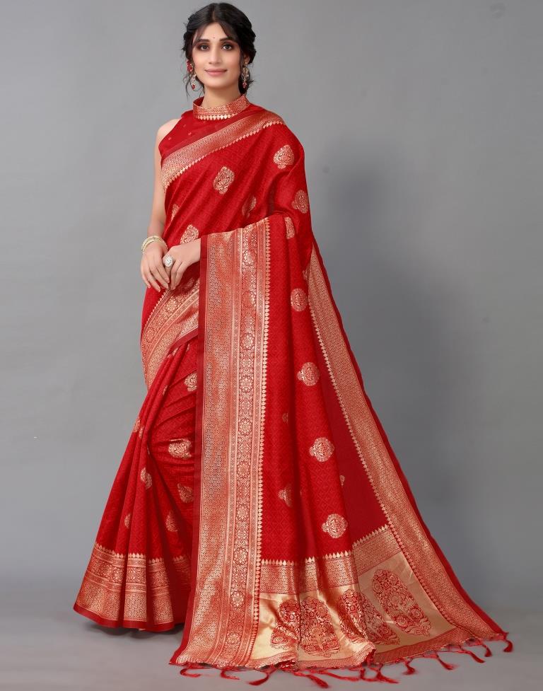 Red Banarasi Silk Saree