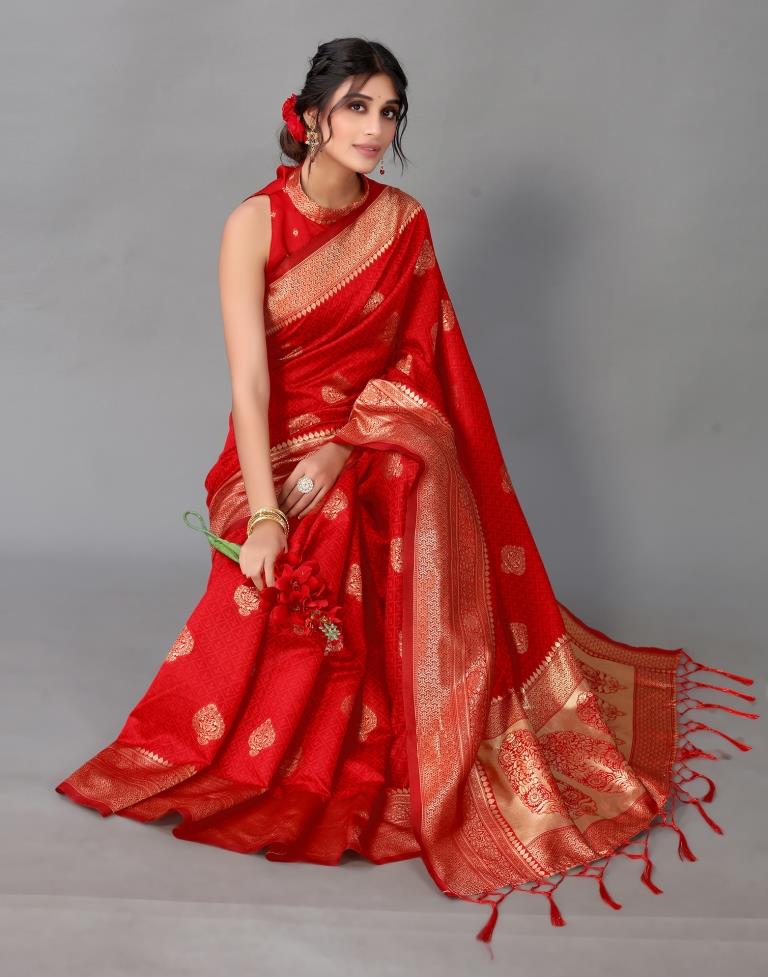 Red Banarasi Silk Saree