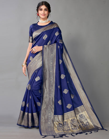 Dark Blue Silk Saree | Sudathi