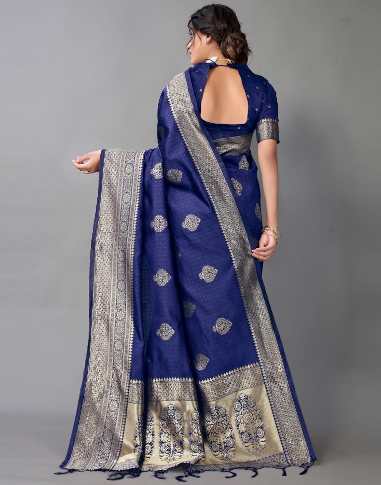 Dark Blue Silk Saree | Sudathi