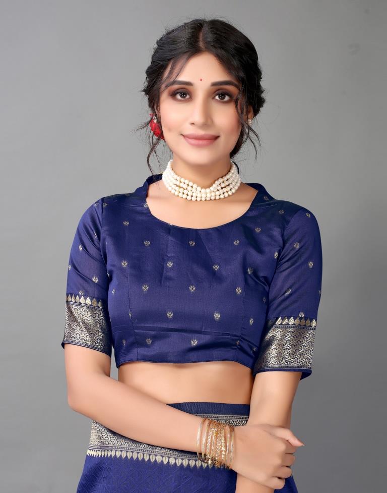 Dark Blue Silk Saree | Sudathi