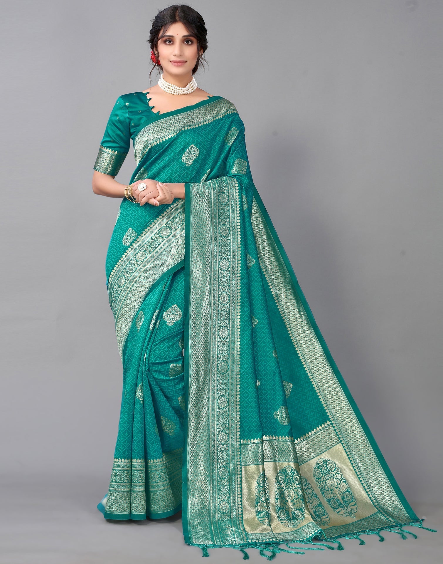 Rama Green Silk Saree | Sudathi