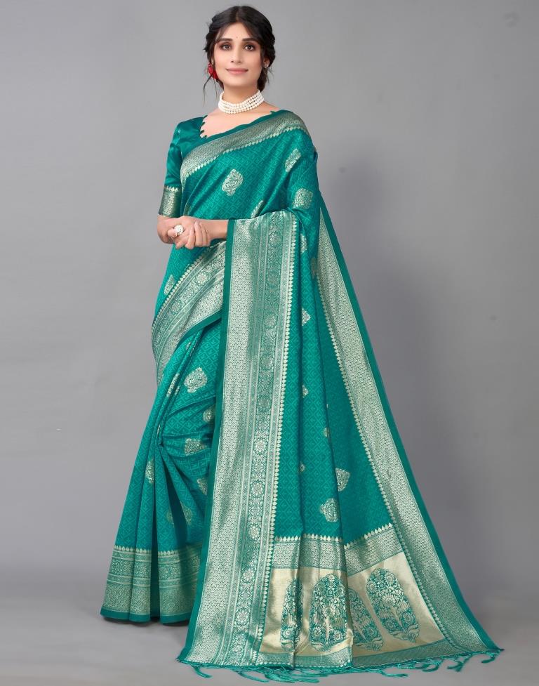 Rama Green Silk Saree | Sudathi