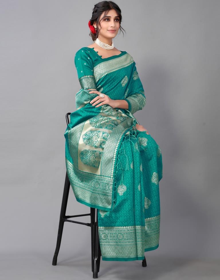 Rama Green Silk Saree | Sudathi