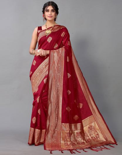 Maroon Silk Saree | Sudathi