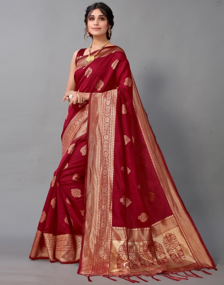 Maroon Silk Saree | Sudathi