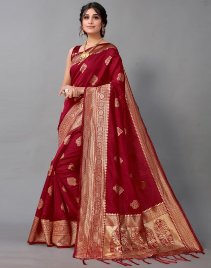 Maroon Silk Saree | Sudathi