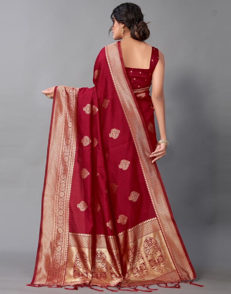 Maroon Silk Saree | Sudathi