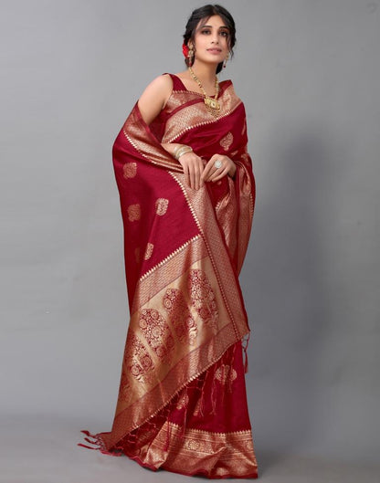Maroon Silk Saree | Sudathi