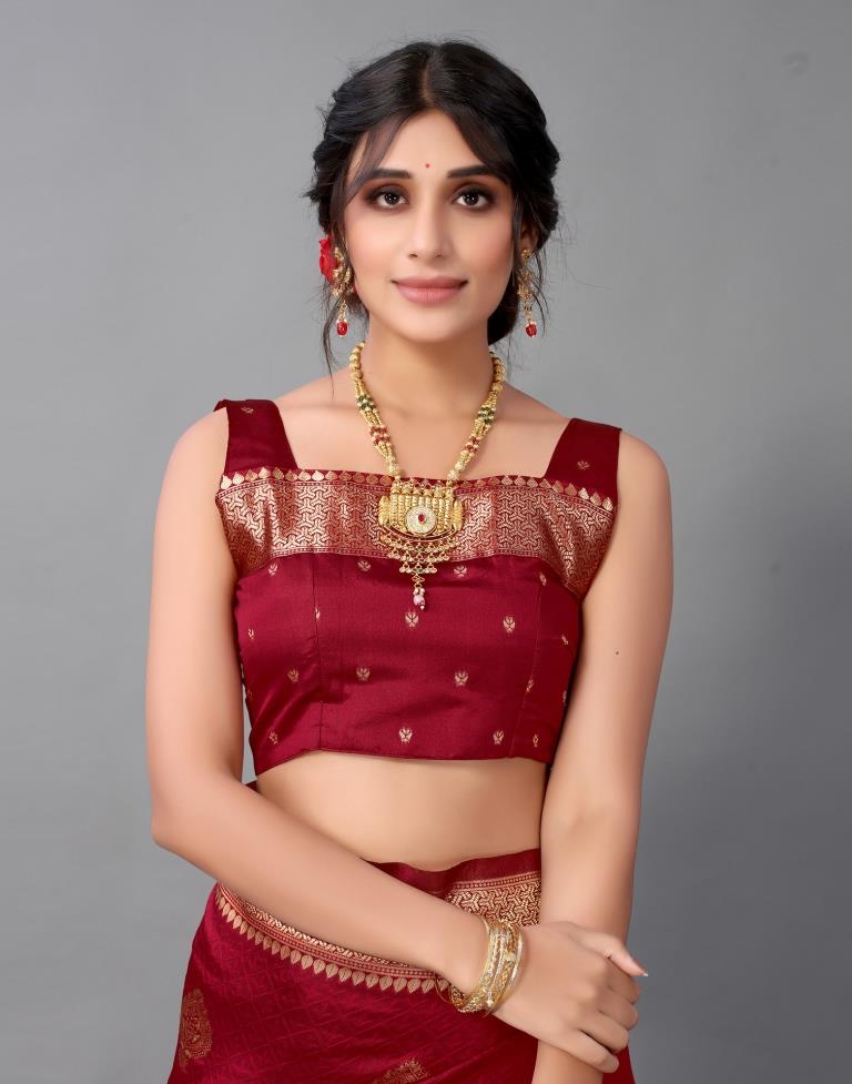 Maroon Silk Saree | Sudathi