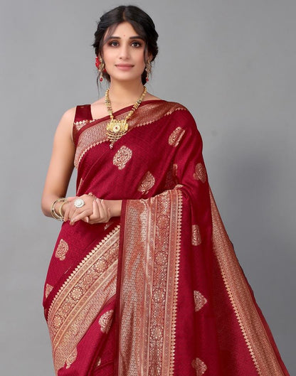 Maroon Silk Saree | Sudathi