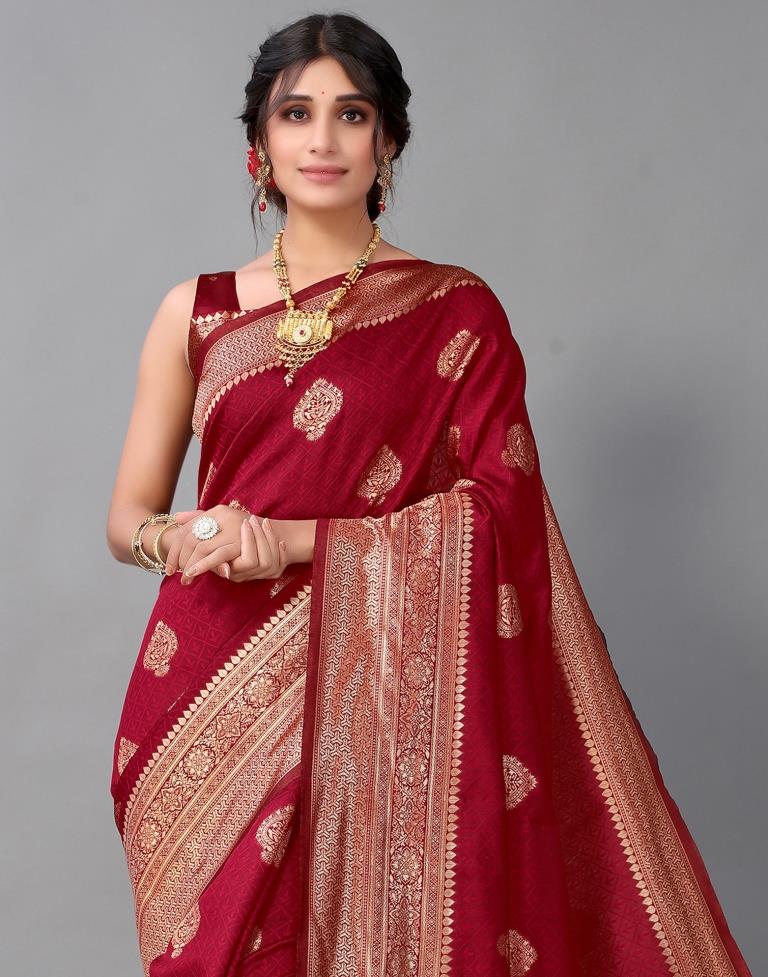Maroon Silk Saree | Sudathi