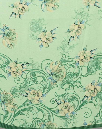 Pista Green And Multicolored Georgette Saree | Sudathi