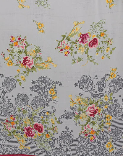 Light Grey And Multicolored Georgette Saree | Sudathi