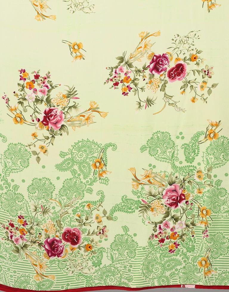 Light Green And Multicolored Georgette Saree | Sudathi