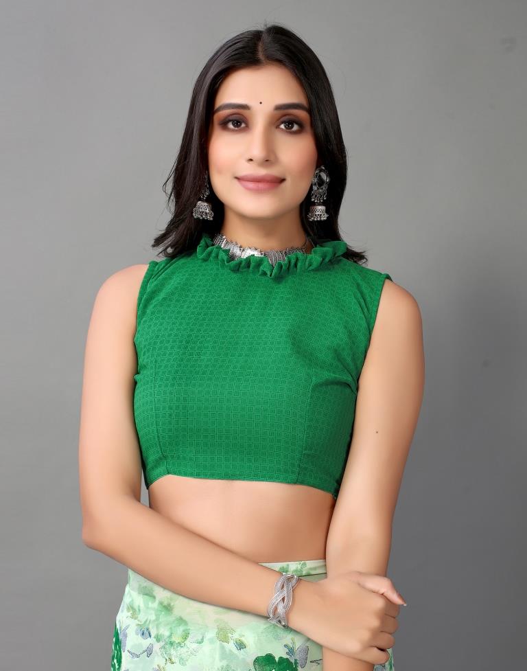 Pista Green And Multicolored Georgette Saree | Sudathi