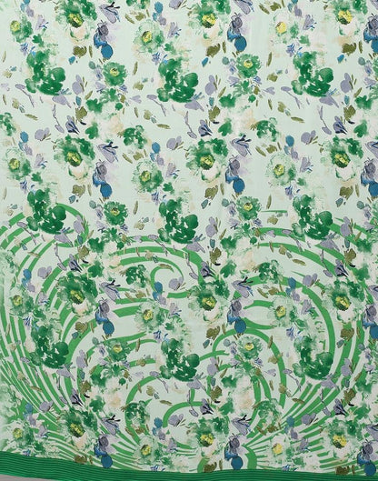 Pista Green And Multicolored Georgette Saree | Sudathi