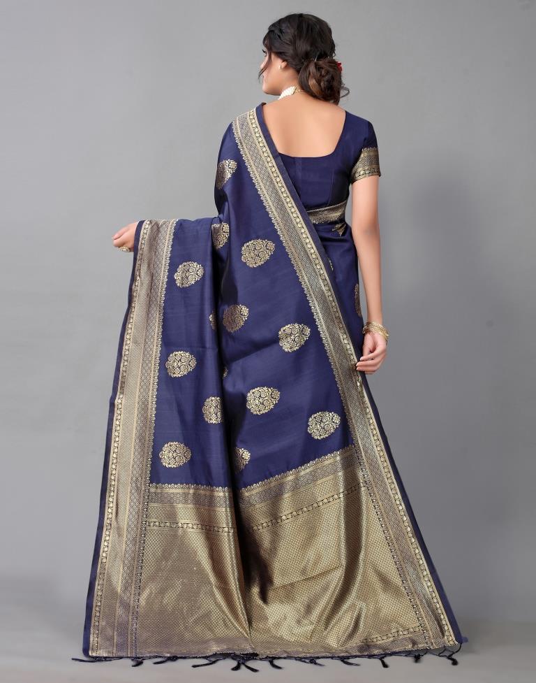 Dark Blue Silk Saree | Sudathi