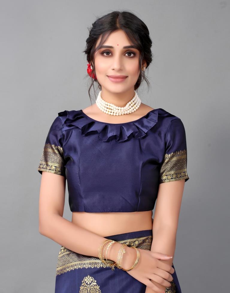 Dark Blue Silk Saree | Sudathi