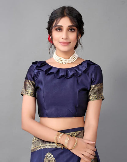 Dark Blue Silk Saree | Sudathi