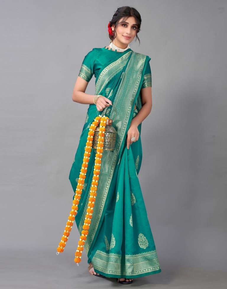 Rama Green Silk Saree | Sudathi