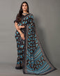 Dark Grey And Blue Georgette Saree | Sudathi