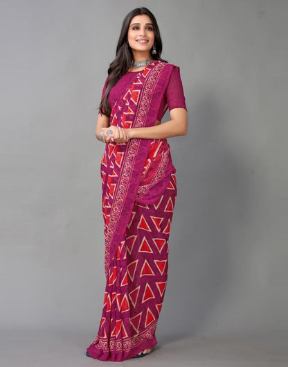 Magenta And Red Georgette Saree | Sudathi