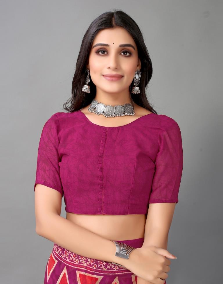 Magenta And Red Georgette Saree | Sudathi