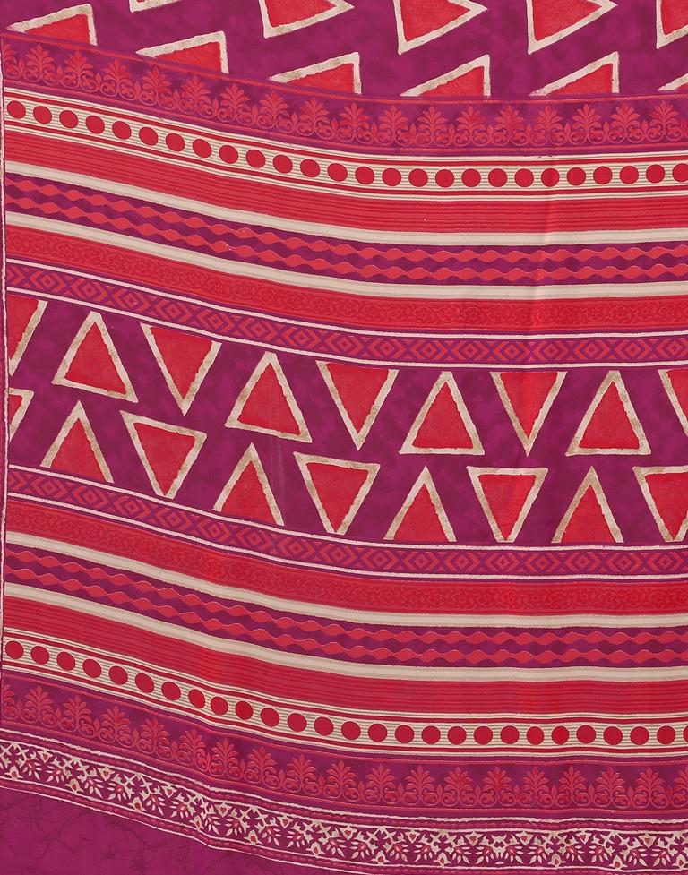 Magenta And Red Georgette Saree | Sudathi