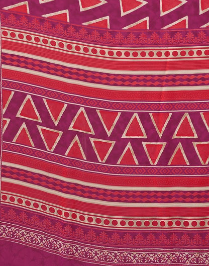 Magenta And Red Georgette Saree | Sudathi