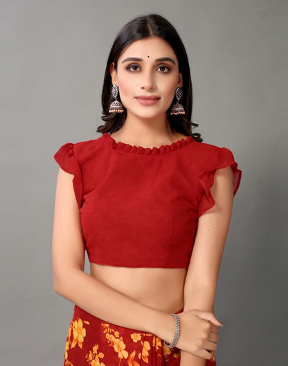 Red And Multicolored Georgette Saree | Sudathi