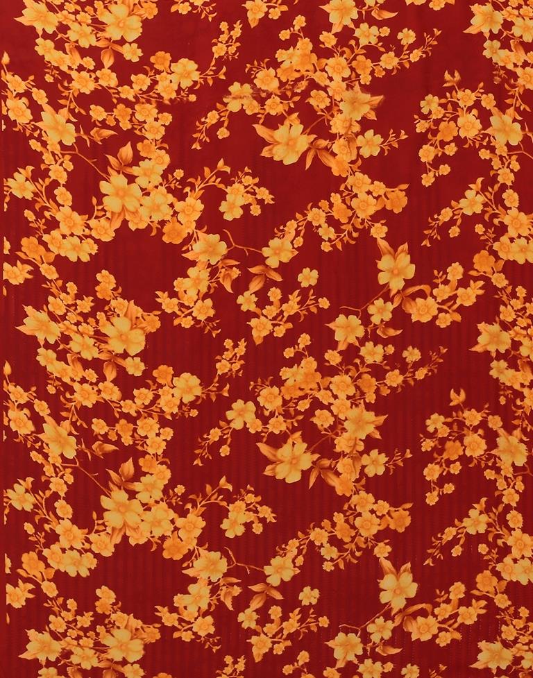 Red And Multicolored Georgette Saree | Sudathi