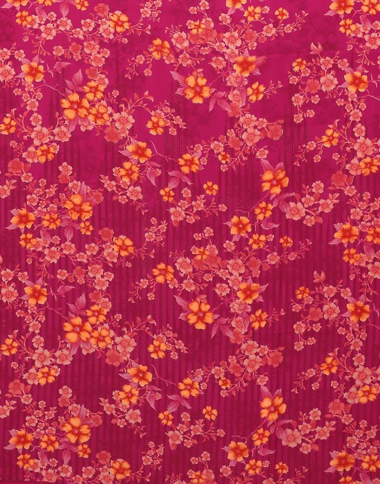 Hot Pink And Multicolored Georgette Saree | Sudathi