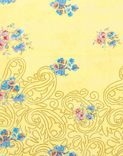 Light Yellow And Multicolored Georgette Saree | Sudathi