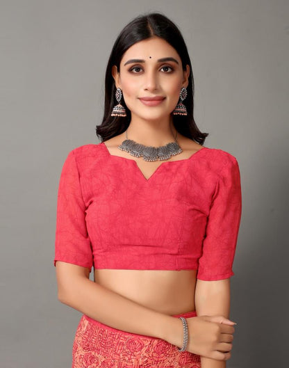 Peach And Multicolored Georgette Saree | Sudathi