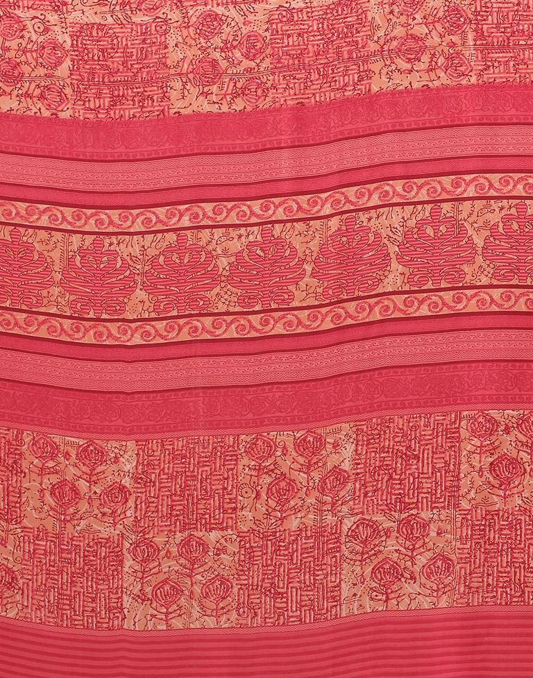 Peach And Multicolored Georgette Saree | Sudathi