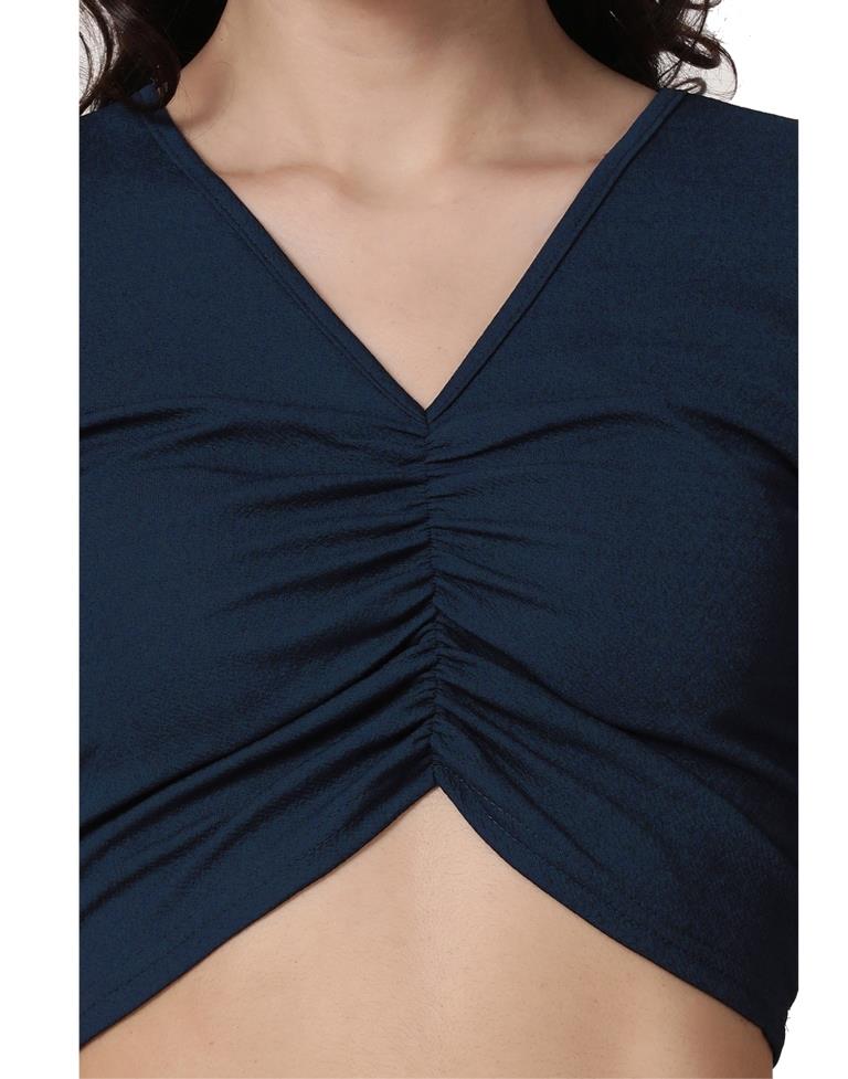 Blue Coloured Lycra Knitted Top | Sudathi