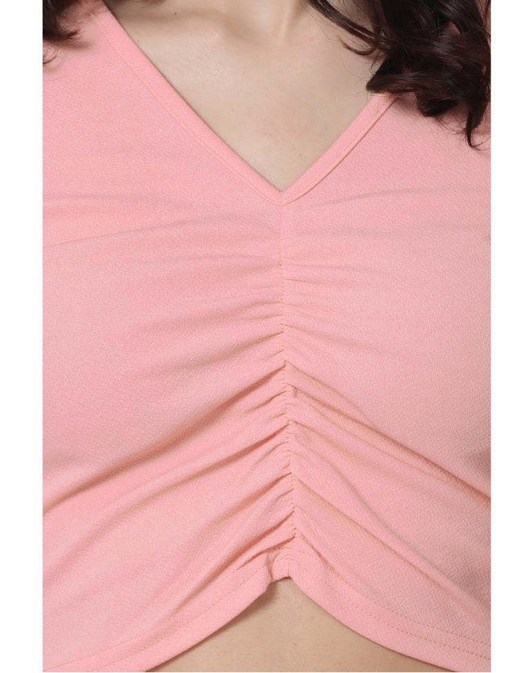 Peach Coloured Lycra Knitted Top | Sudathi