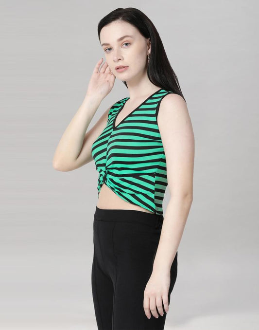 Jungle Green Coloured Lycra Knitted Top | Sudathi