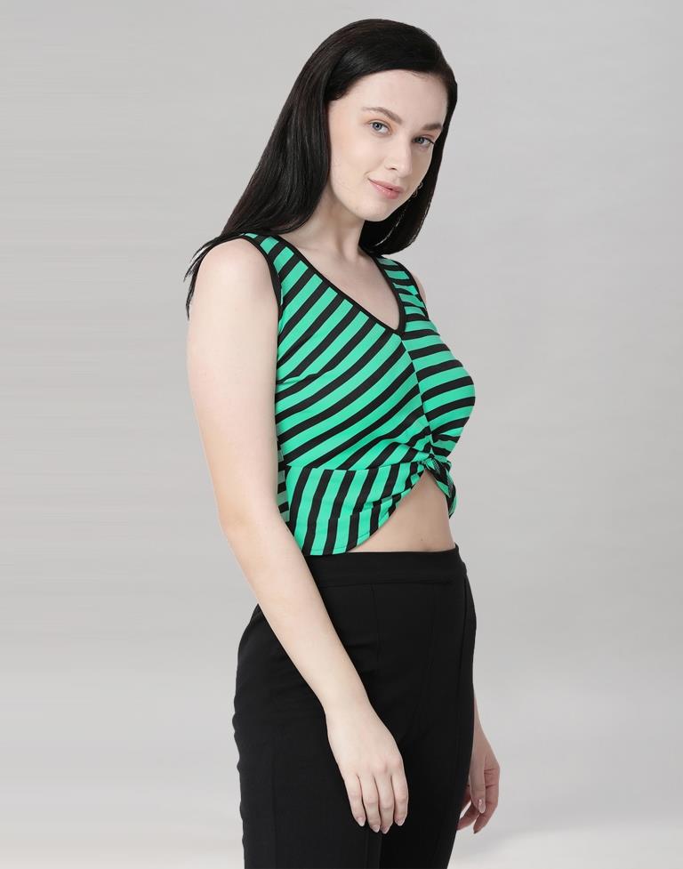 Jungle Green Coloured Lycra Knitted Top | Sudathi