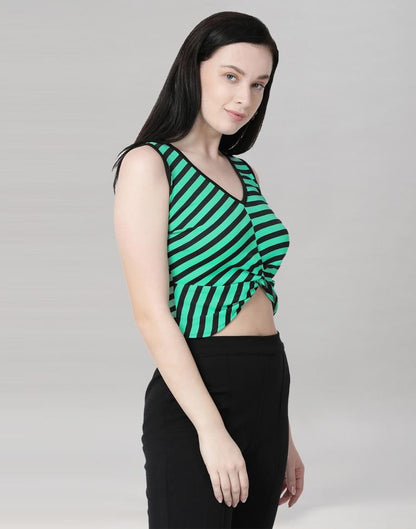 Jungle Green Coloured Lycra Knitted Top | Sudathi