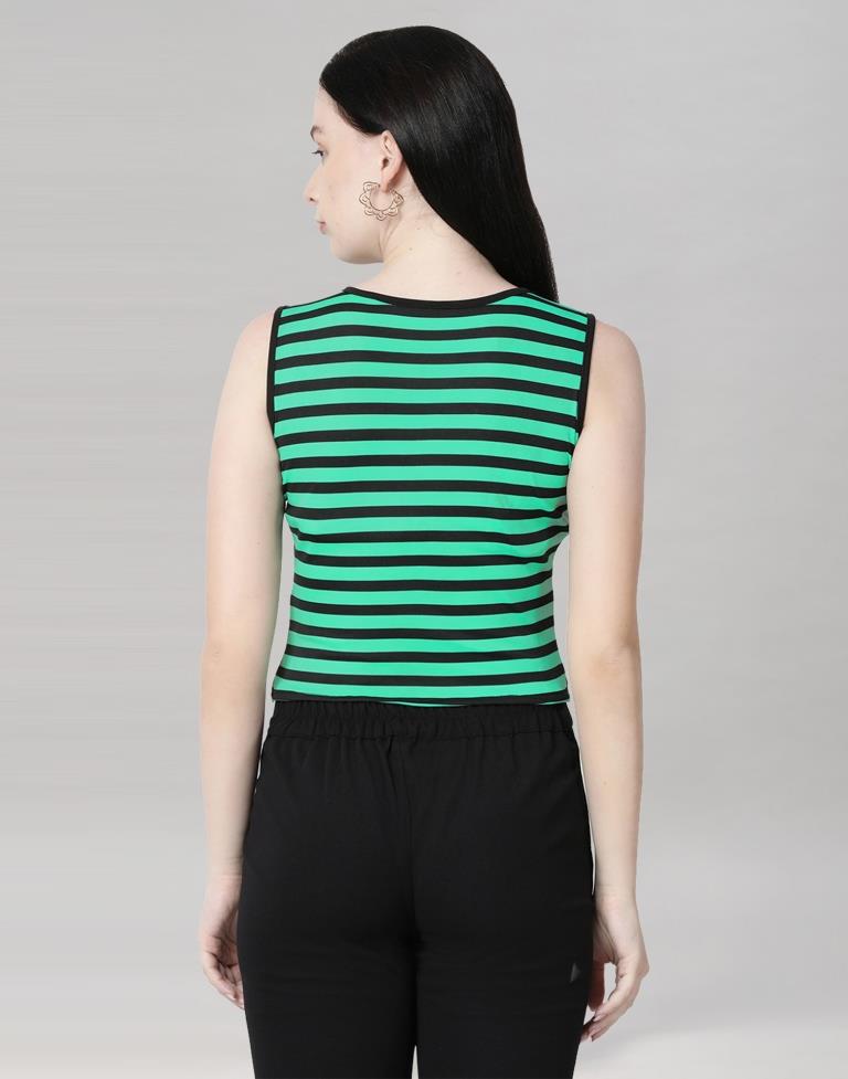 Jungle Green Coloured Lycra Knitted Top | Sudathi