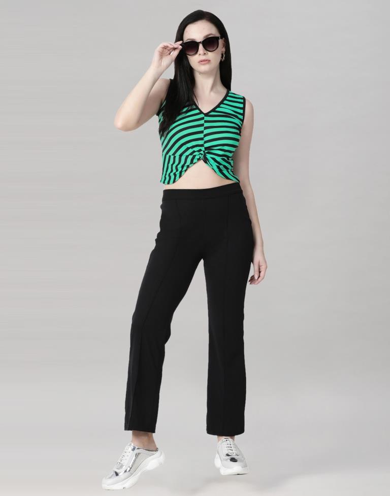 Jungle Green Coloured Lycra Knitted Top | Sudathi