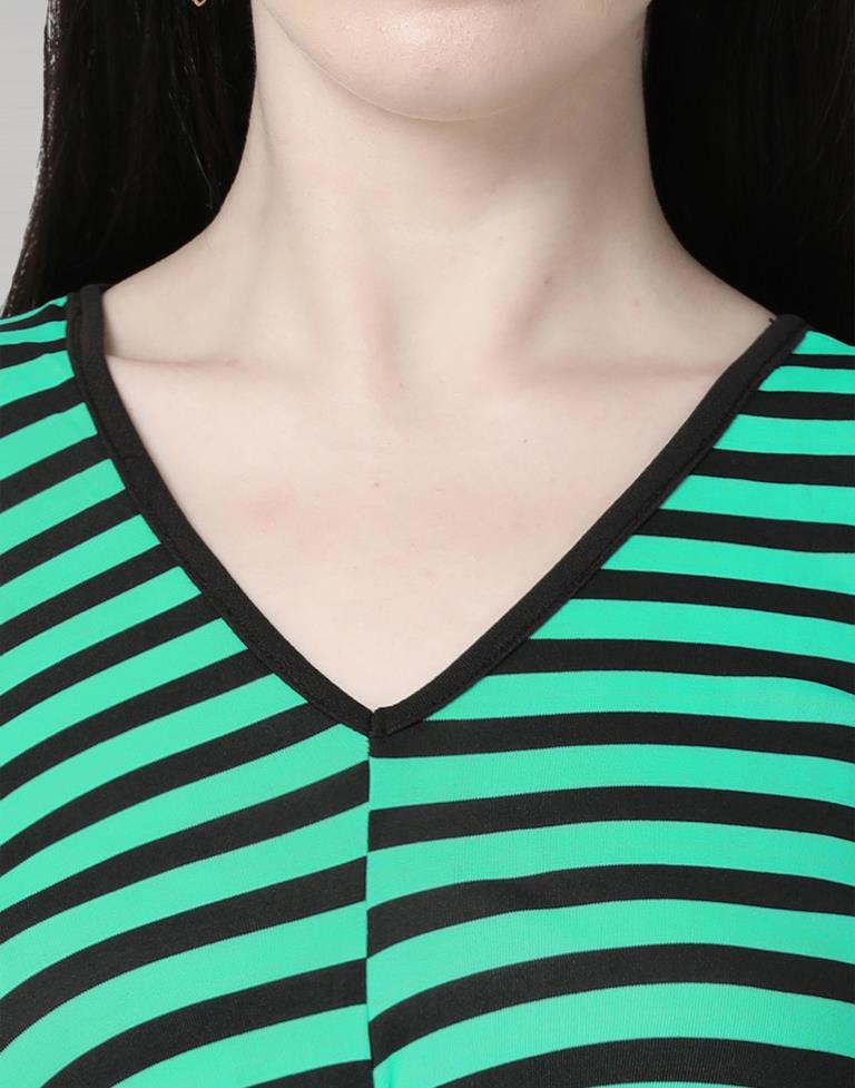 Jungle Green Coloured Lycra Knitted Top | Sudathi
