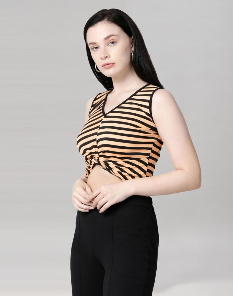 Peach Coloured Lycra Knitted Top | Sudathi