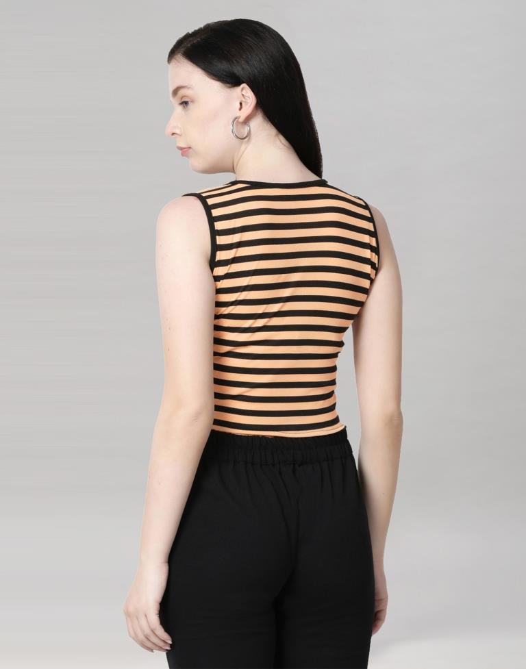 Peach Coloured Lycra Knitted Top | Sudathi