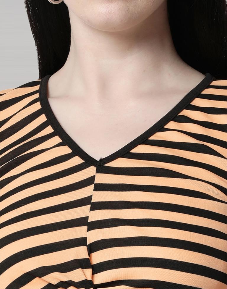 Peach Coloured Lycra Knitted Top | Sudathi